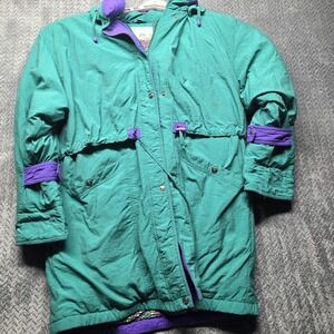 Vintage‎ Winter Club Cyclone Parka Jacket Green Purple 90s Ski